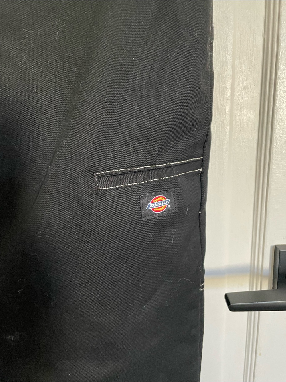Dickies Black Cargo Pants with Signature Logo Patch